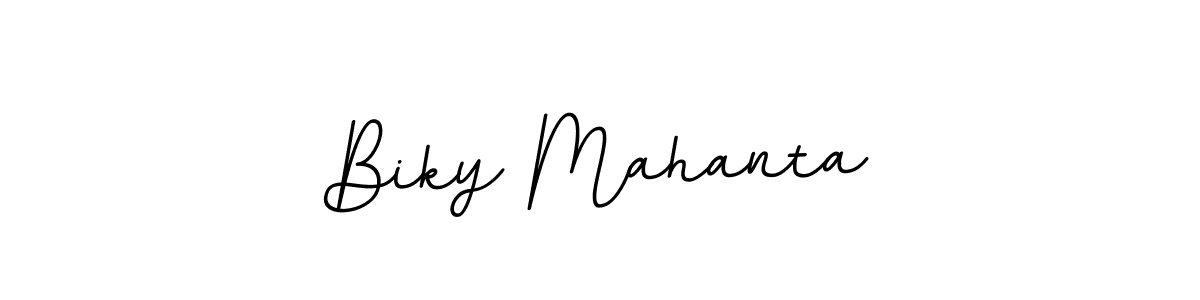 if you are searching for the best signature style for your name Biky Mahanta. so please give up your signature search. here we have designed multiple signature styles  using BallpointsItalic-DORy9. Biky Mahanta signature style 11 images and pictures png