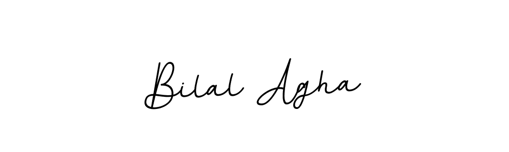 How to make Bilal Agha name signature. Use BallpointsItalic-DORy9 style for creating short signs online. This is the latest handwritten sign. Bilal Agha signature style 11 images and pictures png