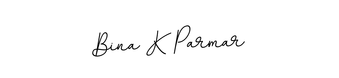 Design your own signature with our free online signature maker. With this signature software, you can create a handwritten (BallpointsItalic-DORy9) signature for name Bina K Parmar. Bina K Parmar signature style 11 images and pictures png