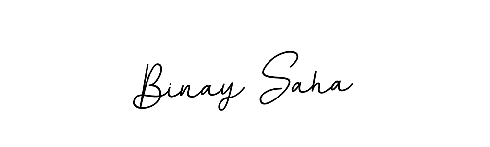 Use a signature maker to create a handwritten signature online. With this signature software, you can design (BallpointsItalic-DORy9) your own signature for name Binay Saha. Binay Saha signature style 11 images and pictures png