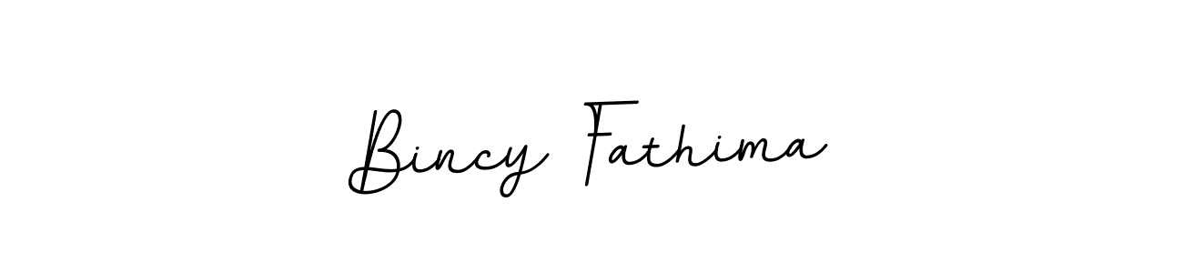 Create a beautiful signature design for name Bincy Fathima. With this signature (BallpointsItalic-DORy9) fonts, you can make a handwritten signature for free. Bincy Fathima signature style 11 images and pictures png