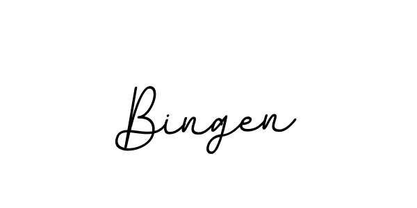 Design your own signature with our free online signature maker. With this signature software, you can create a handwritten (BallpointsItalic-DORy9) signature for name Bingen. Bingen signature style 11 images and pictures png