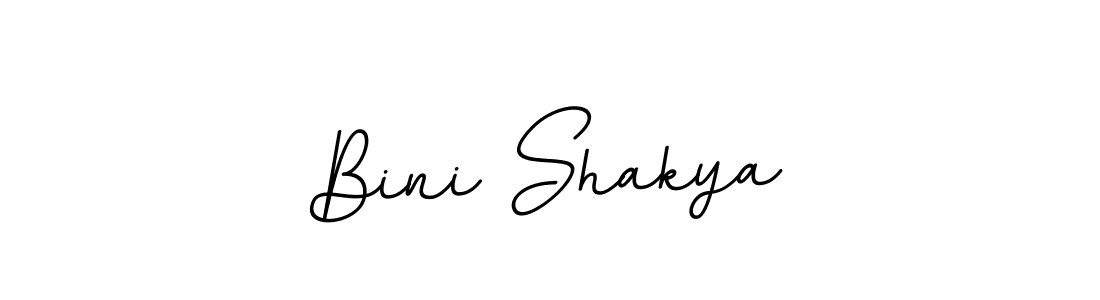 How to make Bini Shakya name signature. Use BallpointsItalic-DORy9 style for creating short signs online. This is the latest handwritten sign. Bini Shakya signature style 11 images and pictures png