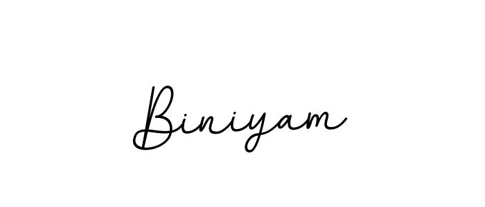 Create a beautiful signature design for name Biniyam. With this signature (BallpointsItalic-DORy9) fonts, you can make a handwritten signature for free. Biniyam signature style 11 images and pictures png