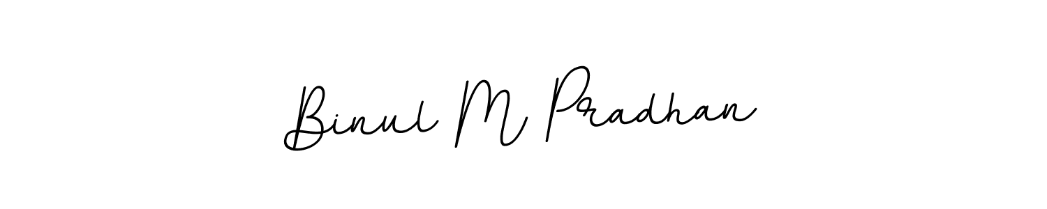 How to make Binul M Pradhan name signature. Use BallpointsItalic-DORy9 style for creating short signs online. This is the latest handwritten sign. Binul M Pradhan signature style 11 images and pictures png