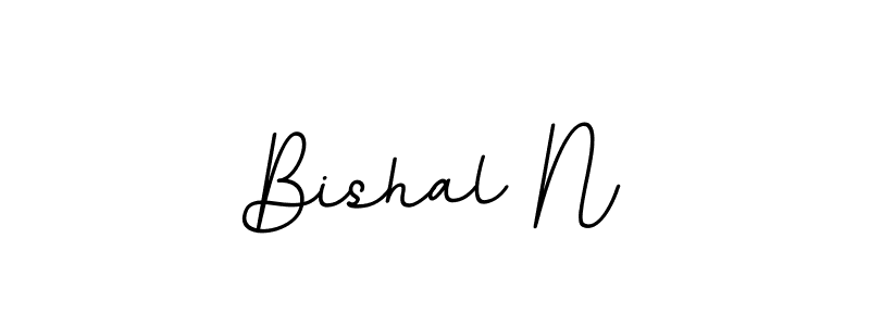 The best way (BallpointsItalic-DORy9) to make a short signature is to pick only two or three words in your name. The name Bishal N include a total of six letters. For converting this name. Bishal N signature style 11 images and pictures png