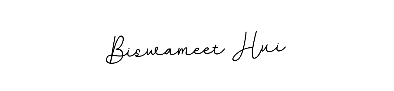 This is the best signature style for the Biswameet Hui name. Also you like these signature font (BallpointsItalic-DORy9). Mix name signature. Biswameet Hui signature style 11 images and pictures png