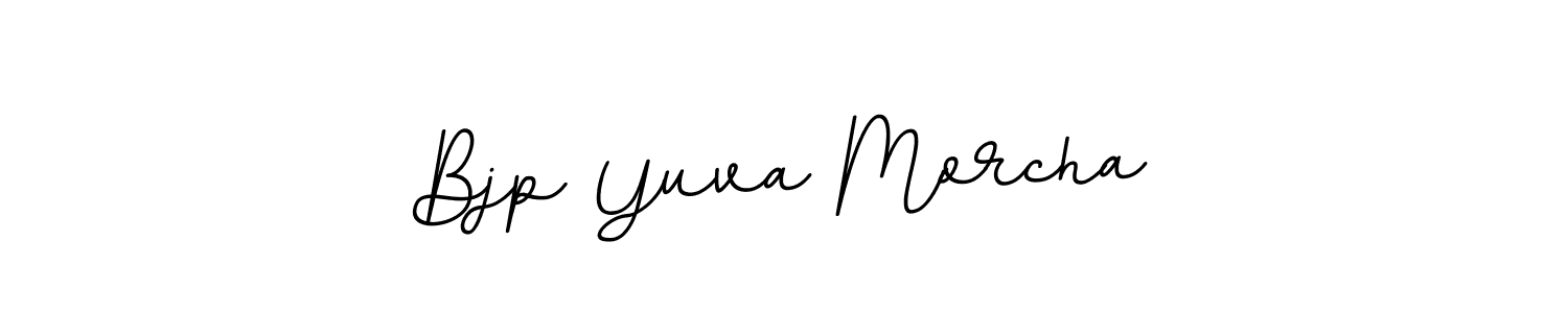 Use a signature maker to create a handwritten signature online. With this signature software, you can design (BallpointsItalic-DORy9) your own signature for name Bjp Yuva Morcha. Bjp Yuva Morcha signature style 11 images and pictures png