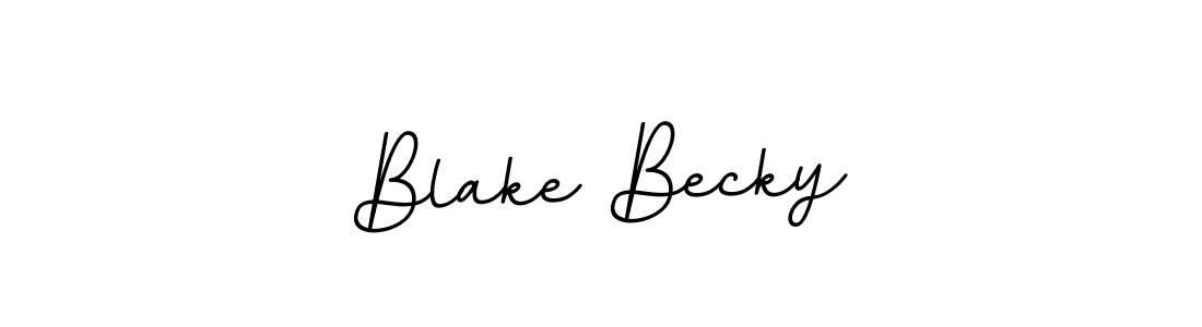 How to make Blake Becky name signature. Use BallpointsItalic-DORy9 style for creating short signs online. This is the latest handwritten sign. Blake Becky signature style 11 images and pictures png