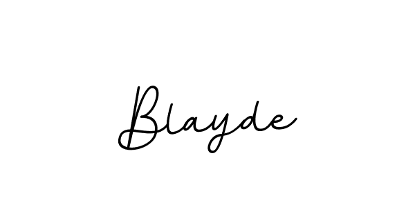 Use a signature maker to create a handwritten signature online. With this signature software, you can design (BallpointsItalic-DORy9) your own signature for name Blayde. Blayde signature style 11 images and pictures png