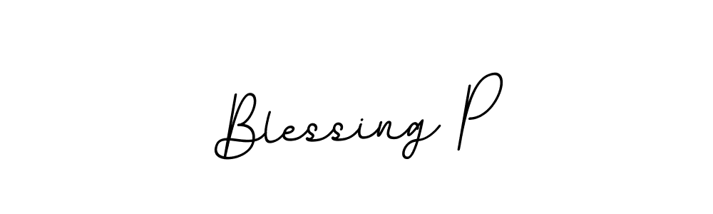 Create a beautiful signature design for name Blessing P. With this signature (BallpointsItalic-DORy9) fonts, you can make a handwritten signature for free. Blessing P signature style 11 images and pictures png