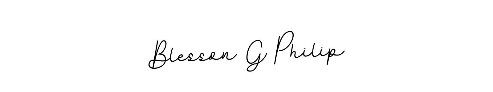 Also we have Blesson G Philip name is the best signature style. Create professional handwritten signature collection using BallpointsItalic-DORy9 autograph style. Blesson G Philip signature style 11 images and pictures png