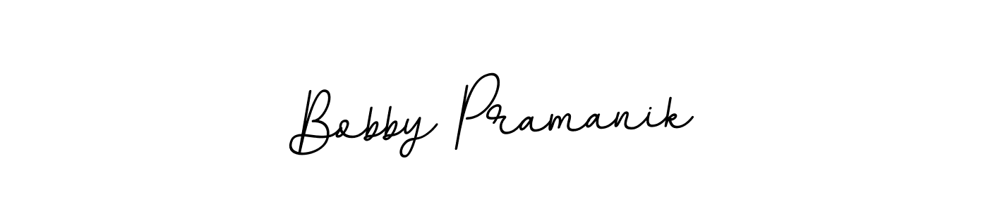 How to make Bobby Pramanik name signature. Use BallpointsItalic-DORy9 style for creating short signs online. This is the latest handwritten sign. Bobby Pramanik signature style 11 images and pictures png