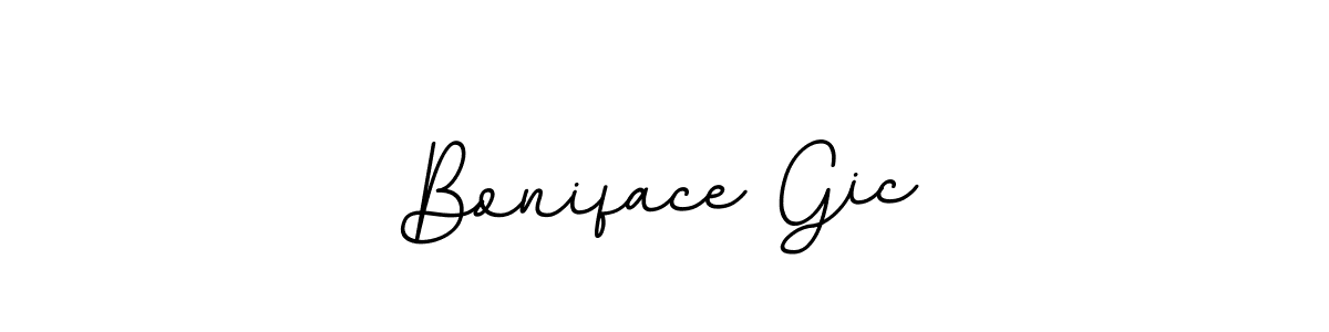 Use a signature maker to create a handwritten signature online. With this signature software, you can design (BallpointsItalic-DORy9) your own signature for name Boniface Gic. Boniface Gic signature style 11 images and pictures png