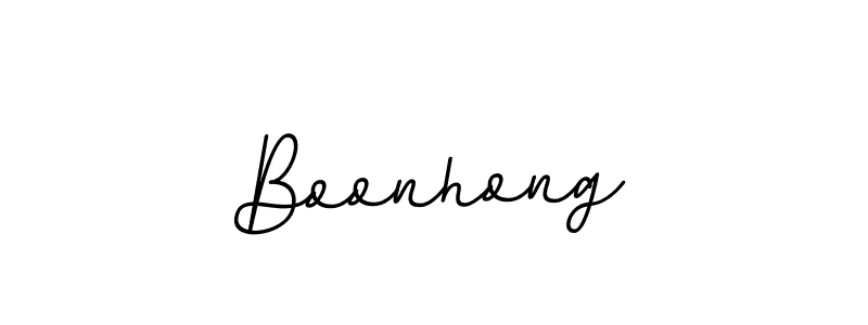 Use a signature maker to create a handwritten signature online. With this signature software, you can design (BallpointsItalic-DORy9) your own signature for name Boonhong. Boonhong signature style 11 images and pictures png