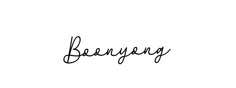 Use a signature maker to create a handwritten signature online. With this signature software, you can design (BallpointsItalic-DORy9) your own signature for name Boonyong. Boonyong signature style 11 images and pictures png