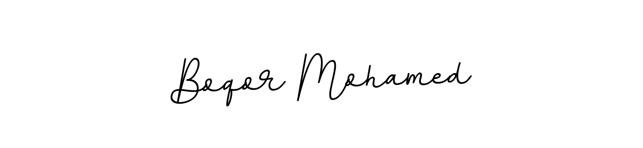 The best way (BallpointsItalic-DORy9) to make a short signature is to pick only two or three words in your name. The name Boqor Mohamed include a total of six letters. For converting this name. Boqor Mohamed signature style 11 images and pictures png