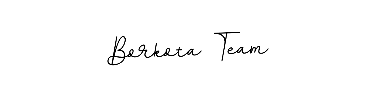 Design your own signature with our free online signature maker. With this signature software, you can create a handwritten (BallpointsItalic-DORy9) signature for name Borkota Team. Borkota Team signature style 11 images and pictures png
