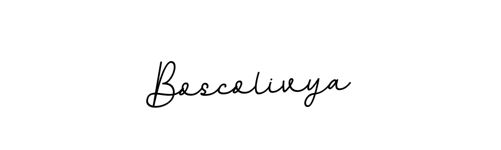 Also You can easily find your signature by using the search form. We will create Boscolivya name handwritten signature images for you free of cost using BallpointsItalic-DORy9 sign style. Boscolivya signature style 11 images and pictures png
