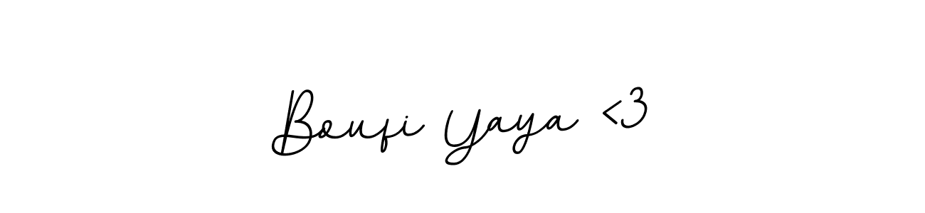 How to Draw Boufi Yaya <3 signature style? BallpointsItalic-DORy9 is a latest design signature styles for name Boufi Yaya <3. Boufi Yaya <3 signature style 11 images and pictures png