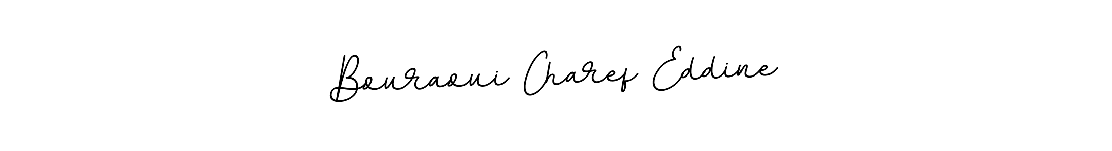 How to make Bouraoui Charef Eddine name signature. Use BallpointsItalic-DORy9 style for creating short signs online. This is the latest handwritten sign. Bouraoui Charef Eddine signature style 11 images and pictures png