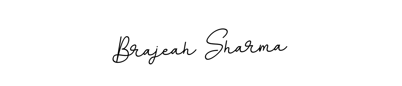 The best way (BallpointsItalic-DORy9) to make a short signature is to pick only two or three words in your name. The name Brajeah Sharma include a total of six letters. For converting this name. Brajeah Sharma signature style 11 images and pictures png