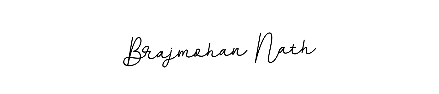 The best way (BallpointsItalic-DORy9) to make a short signature is to pick only two or three words in your name. The name Brajmohan Nath include a total of six letters. For converting this name. Brajmohan Nath signature style 11 images and pictures png