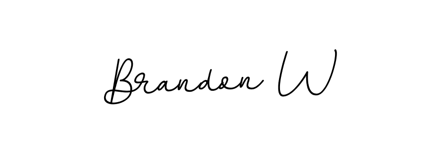 How to make Brandon W name signature. Use BallpointsItalic-DORy9 style for creating short signs online. This is the latest handwritten sign. Brandon W signature style 11 images and pictures png