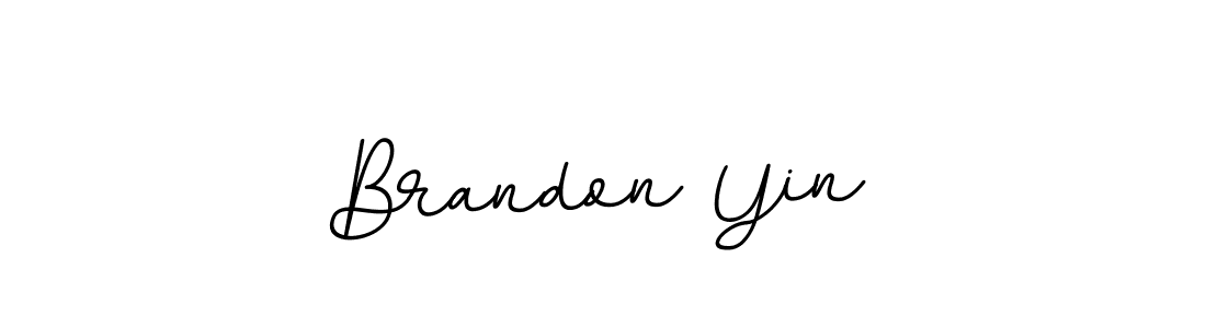 How to make Brandon Yin name signature. Use BallpointsItalic-DORy9 style for creating short signs online. This is the latest handwritten sign. Brandon Yin signature style 11 images and pictures png