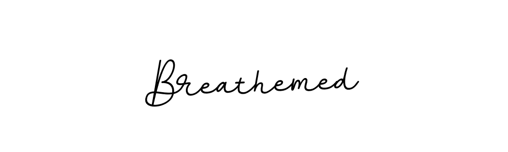 Design your own signature with our free online signature maker. With this signature software, you can create a handwritten (BallpointsItalic-DORy9) signature for name Breathemed. Breathemed signature style 11 images and pictures png