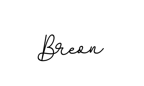 Design your own signature with our free online signature maker. With this signature software, you can create a handwritten (BallpointsItalic-DORy9) signature for name Breon. Breon signature style 11 images and pictures png