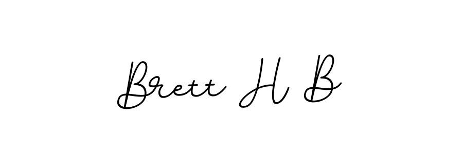 How to make Brett H B name signature. Use BallpointsItalic-DORy9 style for creating short signs online. This is the latest handwritten sign. Brett H B signature style 11 images and pictures png