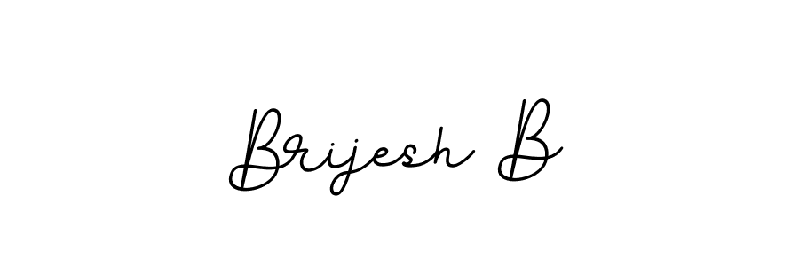 How to make Brijesh B name signature. Use BallpointsItalic-DORy9 style for creating short signs online. This is the latest handwritten sign. Brijesh B signature style 11 images and pictures png