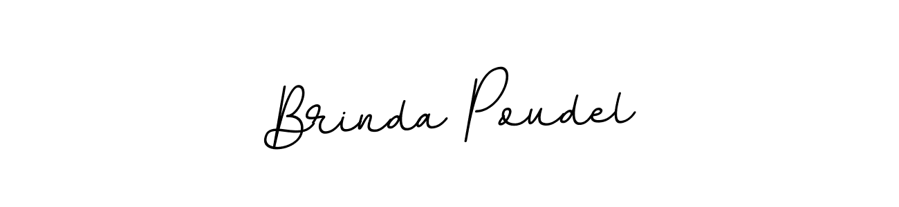 You should practise on your own different ways (BallpointsItalic-DORy9) to write your name (Brinda Poudel) in signature. don't let someone else do it for you. Brinda Poudel signature style 11 images and pictures png