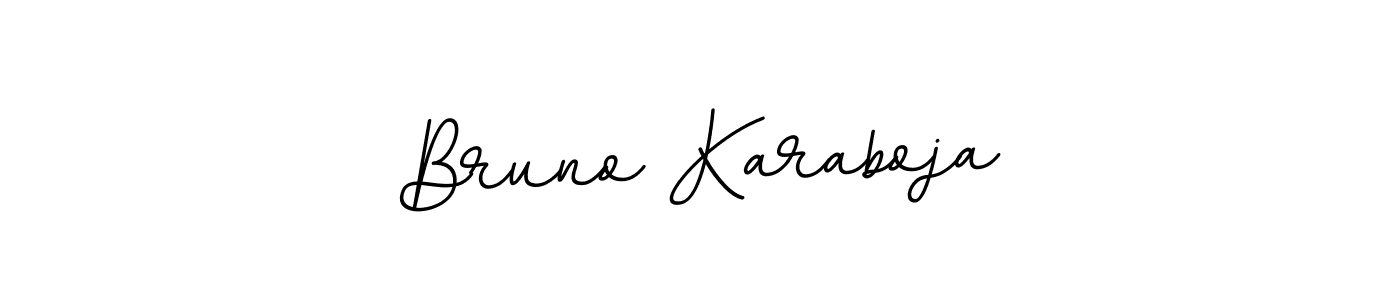 Create a beautiful signature design for name Bruno Karaboja. With this signature (BallpointsItalic-DORy9) fonts, you can make a handwritten signature for free. Bruno Karaboja signature style 11 images and pictures png