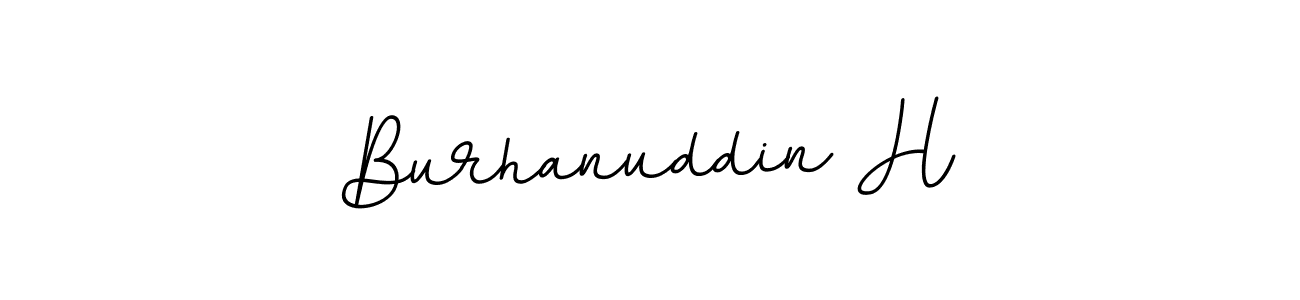 Design your own signature with our free online signature maker. With this signature software, you can create a handwritten (BallpointsItalic-DORy9) signature for name Burhanuddin H. Burhanuddin H signature style 11 images and pictures png