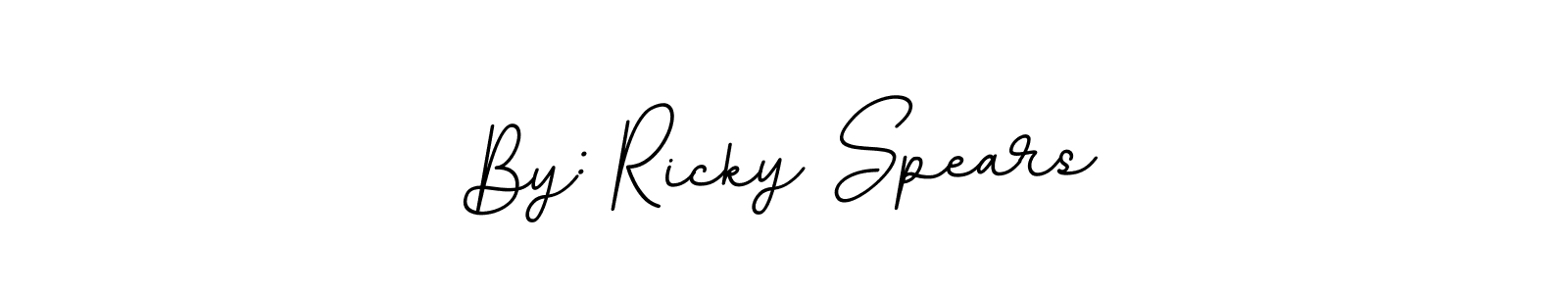 Design your own signature with our free online signature maker. With this signature software, you can create a handwritten (BallpointsItalic-DORy9) signature for name By: Ricky Spears. By: Ricky Spears signature style 11 images and pictures png