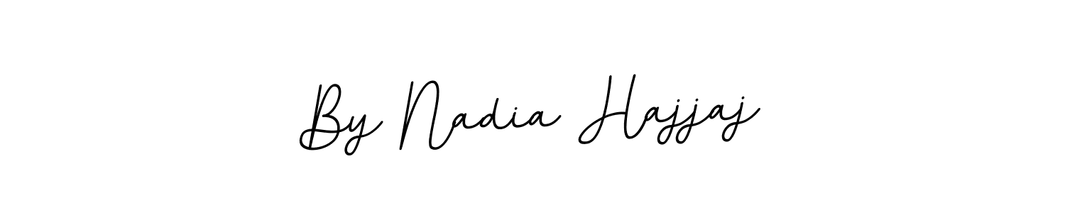Use a signature maker to create a handwritten signature online. With this signature software, you can design (BallpointsItalic-DORy9) your own signature for name By Nadia Hajjaj. By Nadia Hajjaj signature style 11 images and pictures png