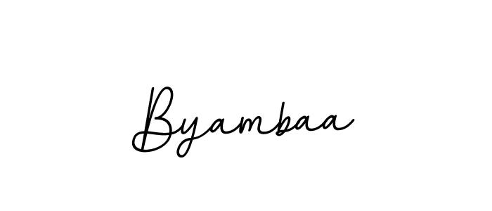 How to make Byambaa name signature. Use BallpointsItalic-DORy9 style for creating short signs online. This is the latest handwritten sign. Byambaa signature style 11 images and pictures png