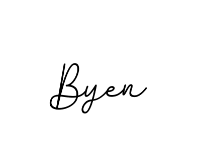 Use a signature maker to create a handwritten signature online. With this signature software, you can design (BallpointsItalic-DORy9) your own signature for name Byen. Byen signature style 11 images and pictures png