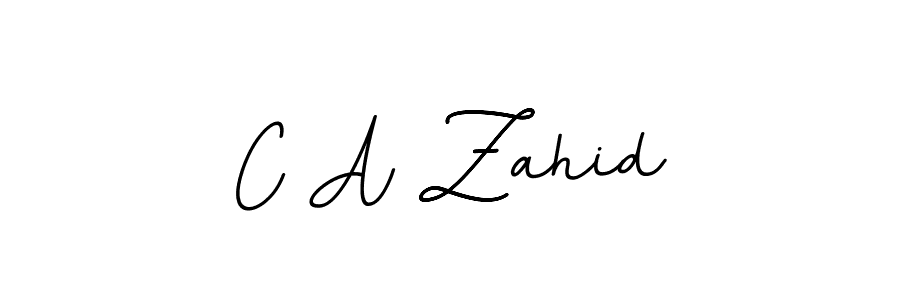 You should practise on your own different ways (BallpointsItalic-DORy9) to write your name (C A Zahid) in signature. don't let someone else do it for you. C A Zahid signature style 11 images and pictures png