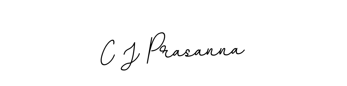 This is the best signature style for the C J Prasanna name. Also you like these signature font (BallpointsItalic-DORy9). Mix name signature. C J Prasanna signature style 11 images and pictures png