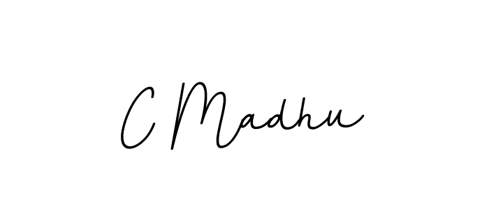 Use a signature maker to create a handwritten signature online. With this signature software, you can design (BallpointsItalic-DORy9) your own signature for name C Madhu. C Madhu signature style 11 images and pictures png