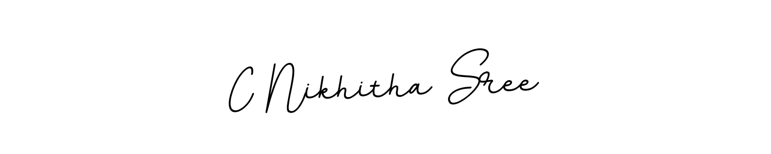 This is the best signature style for the C Nikhitha Sree name. Also you like these signature font (BallpointsItalic-DORy9). Mix name signature. C Nikhitha Sree signature style 11 images and pictures png