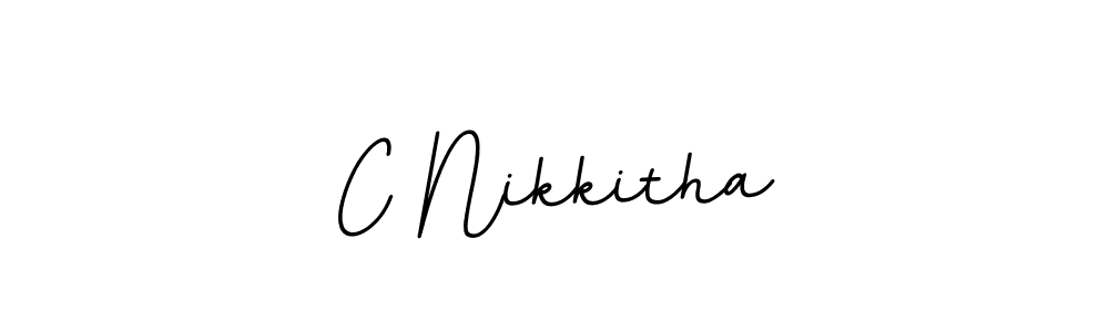 Design your own signature with our free online signature maker. With this signature software, you can create a handwritten (BallpointsItalic-DORy9) signature for name C Nikkitha. C Nikkitha signature style 11 images and pictures png