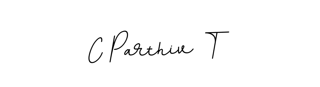 How to make C Parthiv T name signature. Use BallpointsItalic-DORy9 style for creating short signs online. This is the latest handwritten sign. C Parthiv T signature style 11 images and pictures png