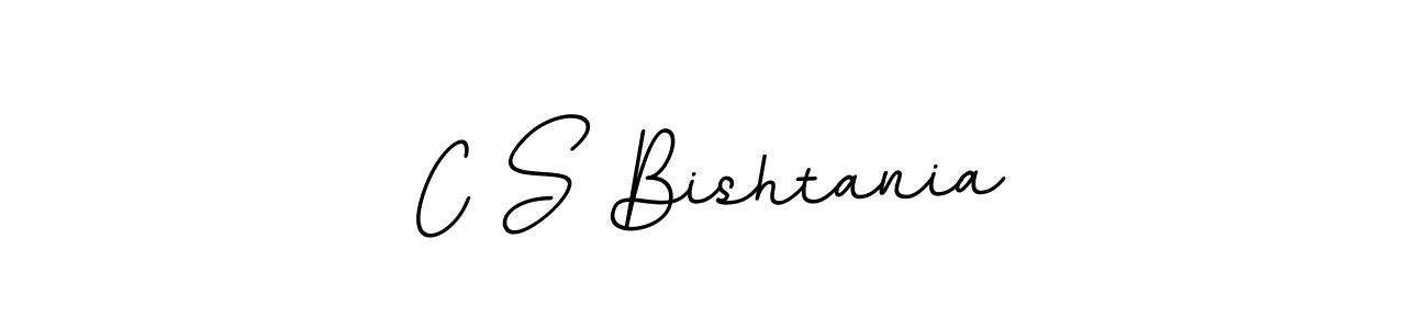 How to make C S Bishtania name signature. Use BallpointsItalic-DORy9 style for creating short signs online. This is the latest handwritten sign. C S Bishtania signature style 11 images and pictures png