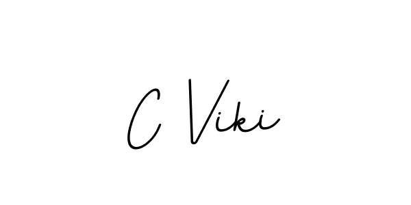 How to make C Viki name signature. Use BallpointsItalic-DORy9 style for creating short signs online. This is the latest handwritten sign. C Viki signature style 11 images and pictures png