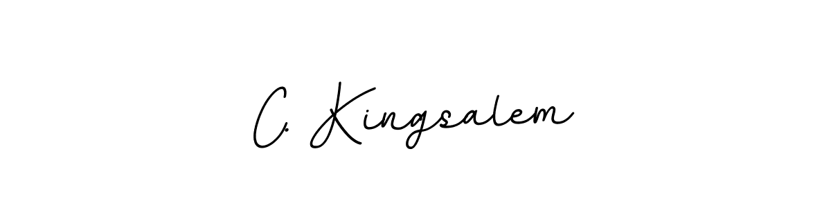 How to make C. Kingsalem name signature. Use BallpointsItalic-DORy9 style for creating short signs online. This is the latest handwritten sign. C. Kingsalem signature style 11 images and pictures png