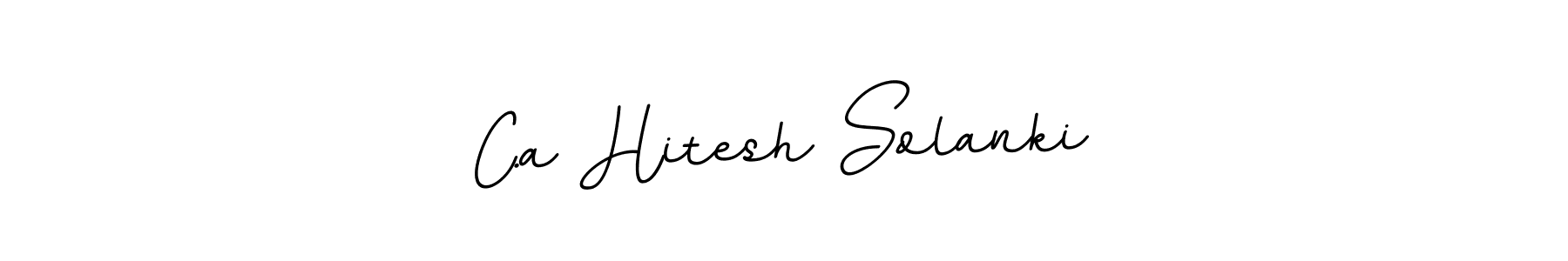 The best way (BallpointsItalic-DORy9) to make a short signature is to pick only two or three words in your name. The name C.a Hitesh Solanki include a total of six letters. For converting this name. C.a Hitesh Solanki signature style 11 images and pictures png